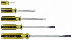 MSC Stanley 66-150-A 5 Piece Slotted & Stubby Screwdriver Set Blade Sizes: Length 1-1/2, 4, 6, 8 & 12, Width 1/4, 5/16 & 3/8