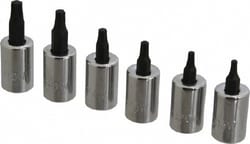 MSC Proto J5238C 6 Piece 3/8" Drive Torx Bit Socket Set T15 to T40 Torx,