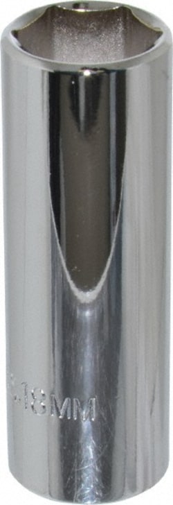 MSC 3/8" Drive, 18mm Deep Hand Socket, Quantity: Each of 1