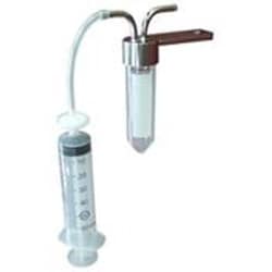 Bellco Glass, Inc. The bellco sample system attaches to gl45 nozzle allowing the user to take repeated samples into a standard 50ml disposable centrifuge tube. The sampler is designed to connect to an existing pipe by mounting under the open cap. Samples are taken by evacua