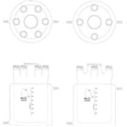 Bellco Glass, Inc. Ideal for use with water baths for precise temperature control. Supplied with 100mm center cap, sidearms cap, and pouring ring.    Material: type 1 class a Borosilicate glass.    Dimensions: 300mm od x 280mm overall height    Two (2) #4 hose connection