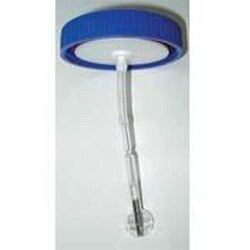 Bellco Glass, Inc. Glass ball houses a magnet for gentle agitation of micro-carrier beads and has a 70mm cap. Specially formed bottom indent prevents accumulation under the impeller.    Cap size: 45mm    Size: 500ml