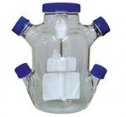 Bellco Glass, Inc. Ideal for small working volumes with ph and do probe. 32mm low sidearms for insertion.    Size: 500ml    Center cap size: 100mm    32mm compression fitting probe & port assemblies sold separately