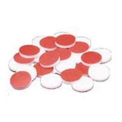 Bellco Glass, Inc. Manufactured from red ptfe silicone. Ideal for screw thread vials.    Autoclavable    Size: 9mm    Septa thickness: 0.040