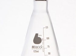 Bellco Glass, Inc. Manufactured from type 1 class a Borosilicate glass. Ideal for culture aerobic & anaerobic organisms, media storage and mixing. Deep skirted screw caps protect against contamination. Supplied with rubber line black phenolic caps and graduated to approxima