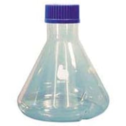 Bellco Glass, Inc.&nbsp;Screw Cap 3 Baffles Fernbach, 1800mL With Blue PP Cap