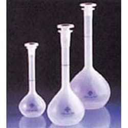 Bellco Glass, Inc. Individually calibrated to deliver at 20C. Durable ring marks resilient wear. Supplied with standard ground  polypropylene stopper. Certified Class B tolerance per DIN ISO 1042    Volume: 500ml    Accuracy +/- ml: 0.40    Height: 270mm    Stopper size