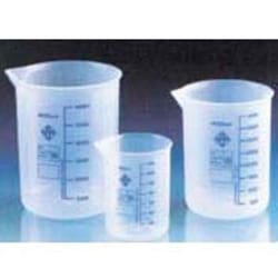 Bellco Glass, Inc. These beakers are useful for general laboratory procedures and are autoclaveable. They have blue graduations to aid in viewing and dispensing liquids.    Material: polypropylene    Size: 50ml    Dimensions: 40x60mm