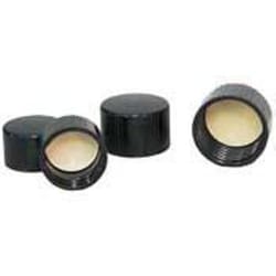 Bellco Glass, Inc. Black phenolic screw caps are manufactured from specially formulated phenolic resin to resist the effects of temperature and stem autoclaving. They have a non-toxic white rubber liner for all general culture applications. Packed 72 per case.