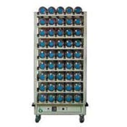 Bellco Glass, Inc. The Bellco Process Controlled Bottom Drive Roller Apparatus holds up to 50 (see specifications below) full size glass or plastic roller bottles (110 to 120 mm diameter and up to 510 mm in length). The unit features a brushless DC motor and controller that
