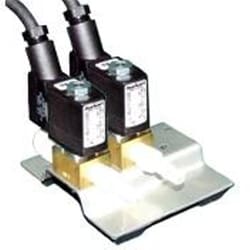 Bellco Glass, Inc. 2 valve model, 115vSupplied with:Plastic hose connector (1 per valve)Push fitting (1 per valve)M3 x 5 screw & #5 int. Lock-washer (2 per valve)(1)  sst base plate(4)  rubber feet(1)  solenoid valve sub-assembly