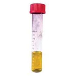 Bellco Glass, Inc. Manufactured from medium wall Borosilicate Glass Type 1 Class A, with permanent graduations designed for DNA/RNA protocols. Includes high temperature red PBT cap with PTFE faced silicone liner. Replacement cap 5639-90045