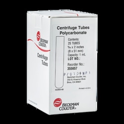 Beckman Coulter Open-Top Thickwall Polycarbonate Tube, 8 x 51mm, 1 mL, 25/pk