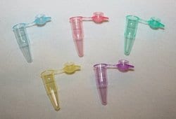 Andwin Scientific 0.2 ml individual PCR tubes with attached dome caps, mixed colors, 1000 per pack