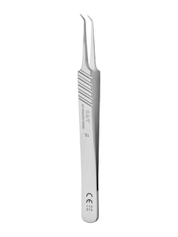 Fine Science Tools&nbsp;S&T Forceps - SuperGrip Tips, JF-5TC, Angled 45°, 0.3 x 0.25 mm, 11 cm