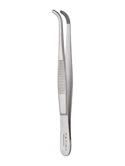 Fine Science Tools Standard Pattern Forceps, Stainless Steel, Curved, 13 cm
