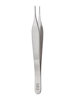 Fine Science Tools Micro-Adson Forceps, Stainless Steel, Straight, 12 cm