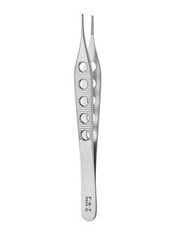 Fine Science Tools Micro-Adson Forceps, Fenestrated Handle, 12 cm