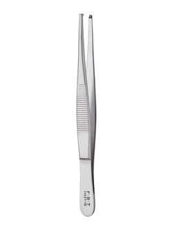Fine Science Tools Tissue Forceps, 1 x 2 Teeth, Stainless Steel, 12 cm