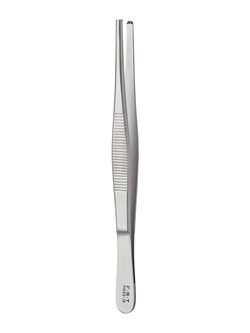 Fine Science Tools&nbsp;Tissue Forceps, 2 x 3 Teeth, Stainless Steel, 15.5 cm