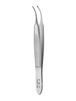 Fine Science Tools Iris Forceps, Stainless Steel, Curved, 7 cm