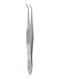 Fine Science Tools Extra Fine Graefe Forceps, Stainless Steel, Slightly Curved, 10 cm