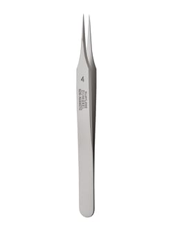 Fine Science Tools Dumont #4 Forceps, Straight, 0.06 x 0.04 mm, 11 cm,