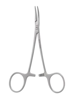 Fine Science Tools&nbsp;Halsted-Mosquito Hemostats (Left-Handed), Stainless Steel, Curved, 12.5 cm