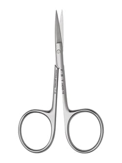 Fine Science Tools Fine Scissors, Large Loops, Stainless Steel, Straight, 10 cm