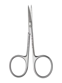 Fine Science Tools Fine Scissors, Large Loops, Stainless Steel, Curved, 10 cm