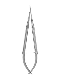 Fine Science Tools Round Handled Vannas Spring Scissors, Stainless Steel, 12.5 cm