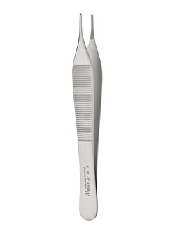 Fine Science Tools Student Adson Forceps, Stainless Steel, Straight, 12 cm