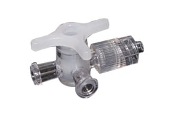 World Precision Instrument 4-Way Stopcock, White, 2 Female Luer Locks,