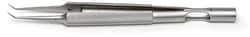 World Precision Instrument&nbsp;Round Hollow Handled Forceps, 15cm, Angled, 0.15mm Tips