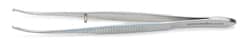 World Precision Instrument Iris Forceps, 10cm, curved, 1x2 teeth, German,