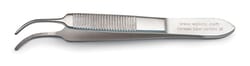 World Precision Instrument Graefe Forceps, 7cm, Serrated, Curved 0.7mm