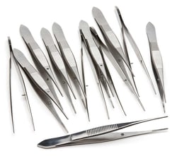World Precision Instrument Iris Forceps, 10cm, Straight, Serrated, 12-pack,