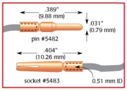 World Precision Instrument Pins, 0.031" Gold-plated (pkg of 50), Quantity: