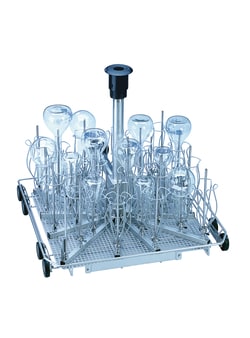 Miele, Inc. E 380 Mobile unit for the optimum loading of narrow-neck glassware.