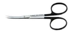 Roboz Surgical Micro Dissecting Scissors; Curved; Sharp Points; 23mm Blade