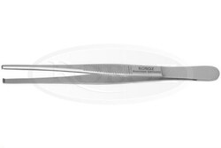 Roboz Surgical Tissue Forceps; 3X4 Teeth; 5" Length; 4.2 mm Tip Width,