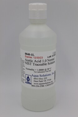 Aqua Solutions Acetic Acid 1.0 Normal NIST Traceable Solution (1L)