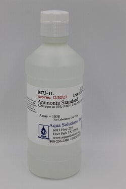 Aqua Solutions Ammonia Standard 1,000 ppm as NH₃ (1ml = 1 mg NH₃) APHA