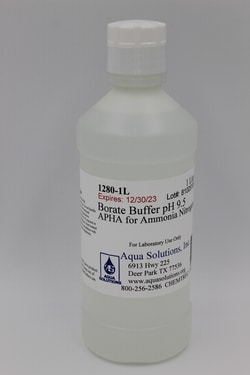 Aqua Solutions Borate Buffer pH 9.5 APHA for Ammonia Nitrogen (1L), Quantity: