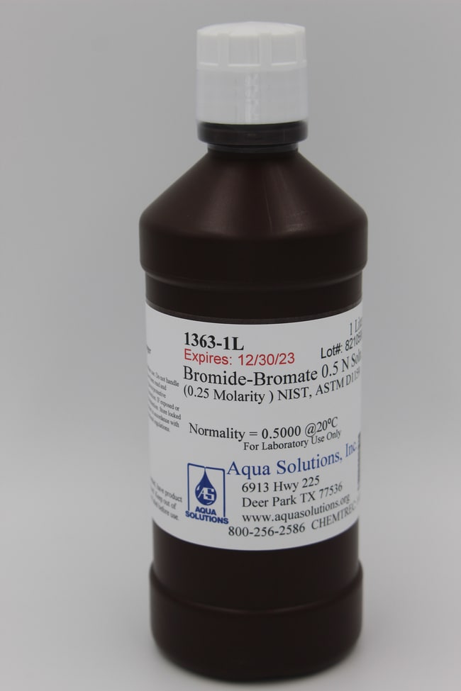 Aqua Solutions BromideBromate 0.5 N Soln. (0.25 Molarity ) NIST, ASTM
