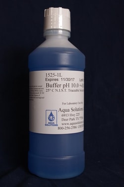 Aqua Solutions Buffer Solution, pH 10.00 ± 0.01 @ 25°C NIST Traceable Solution (Blue) (1L)