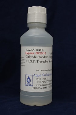 Aqua Solutions CHLORIDE STANDARD 1.0 PPM W/V AQUEOUS SOLUTION as Cl N.I.S.T.