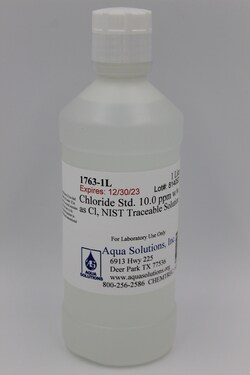 Aqua Solutions&nbsp;Chloride Std. 10.0 ppm w/w as Cl, NIST Traceable Solution (1L)