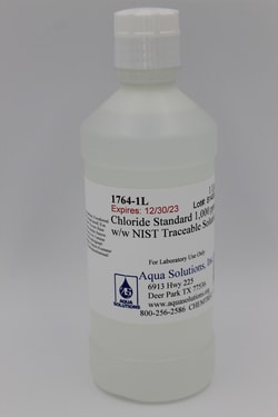 Aqua Solutions Chloride Standard 1,000 ppm w/w NIST Traceable Solution