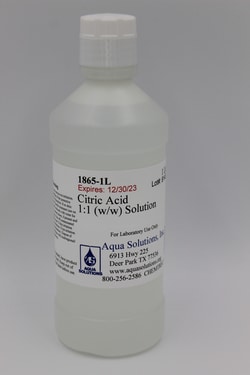 Aqua Solutions Citric Acid 1:1 ( 50% w/w) Solution (1L), Quantity: Each